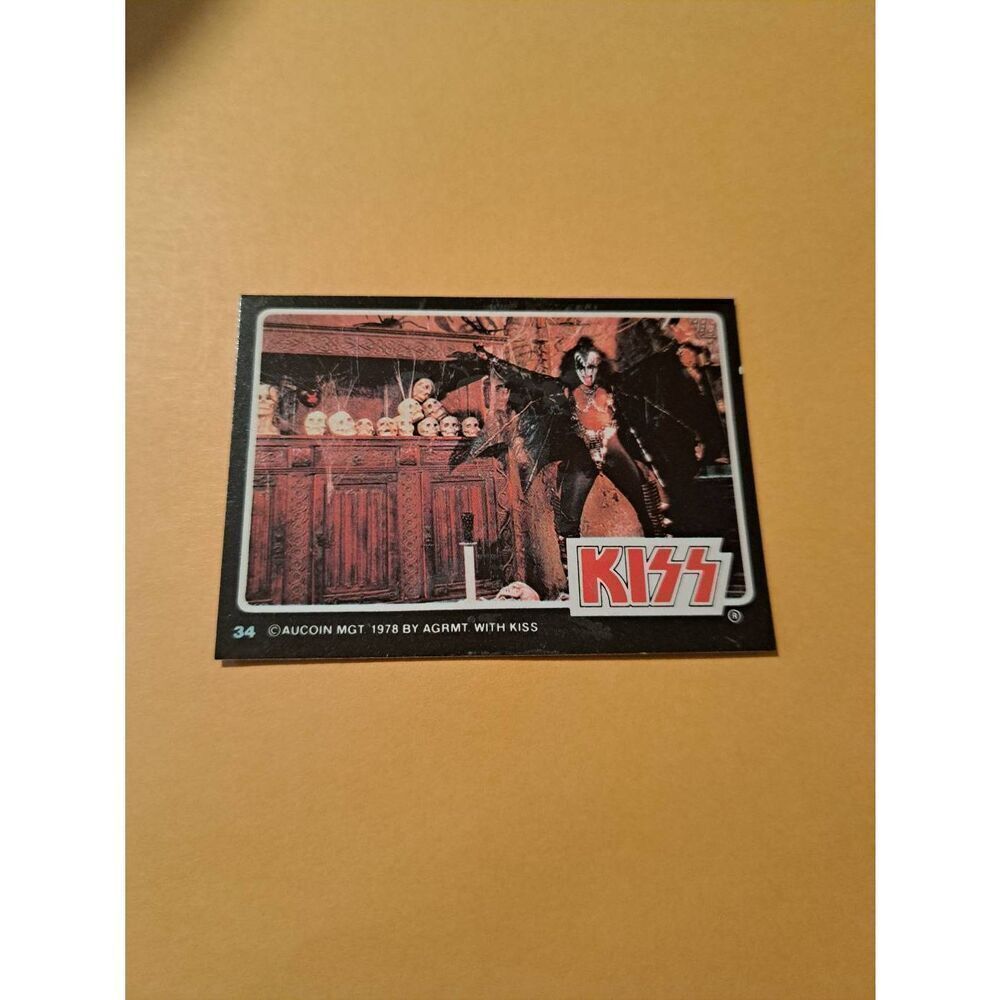 Vintage 1978 Aucoin Management AGRMT KISS Trading Card No 34 Collectible Rock